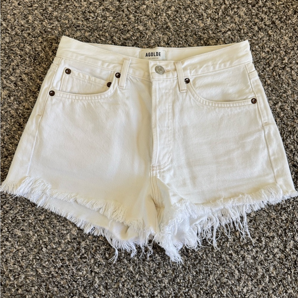 [SOLD] Agolde White Parker Shorts Sz 24